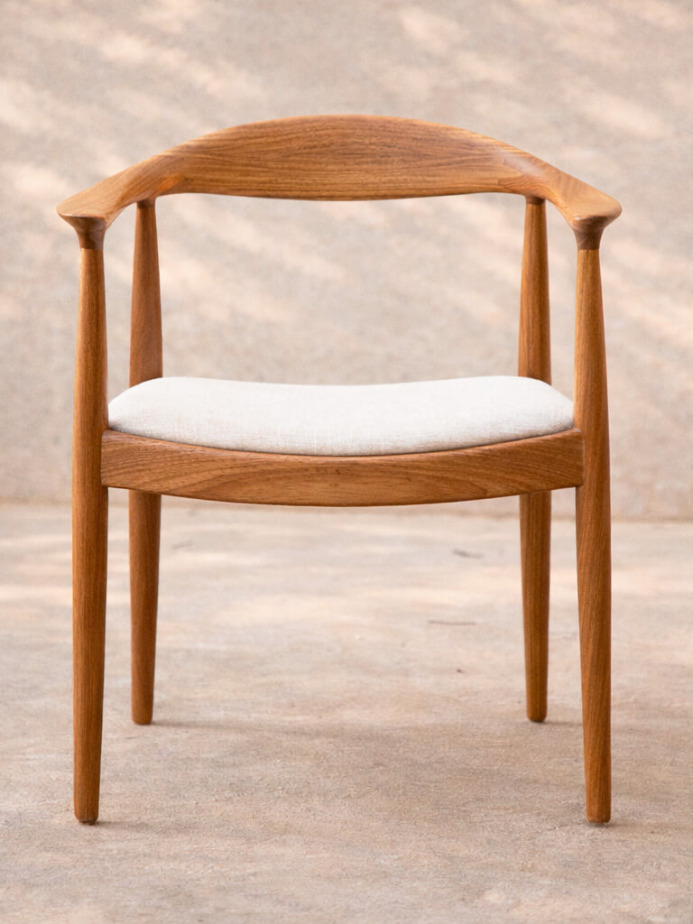Cadeira The Chair - Louro Freijó - Oleo, Tecido Quaker Cavalry Pelican 3 port
