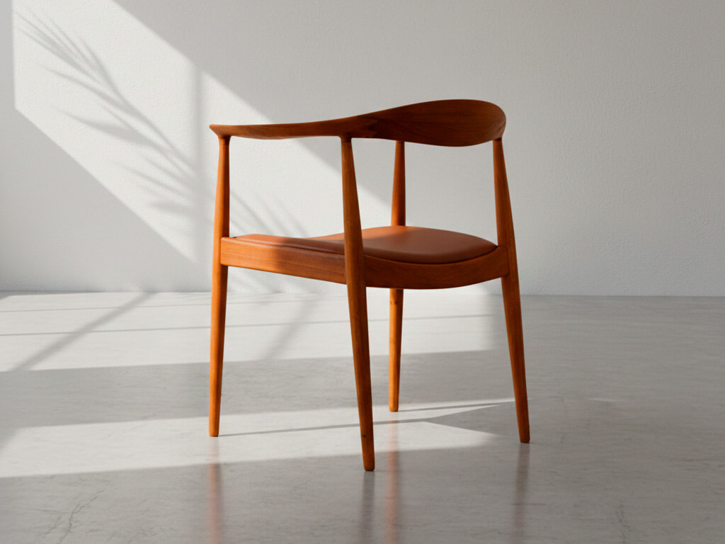Cadeira The Chair - Louro Freijó, Olio Per Mobili, Couro Natural Marrom 037 2