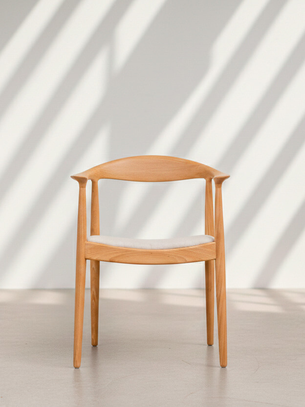 Cadeira The Chair - Louro Freijó, Tecido Quaker Portofino Beige 2 port