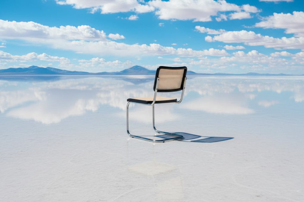 Cadeira Cesca - Aço Inox, Ebanizada Shou Sugi Ban, Palha Natural Salar de Uyuni Bolivia 4 (1)